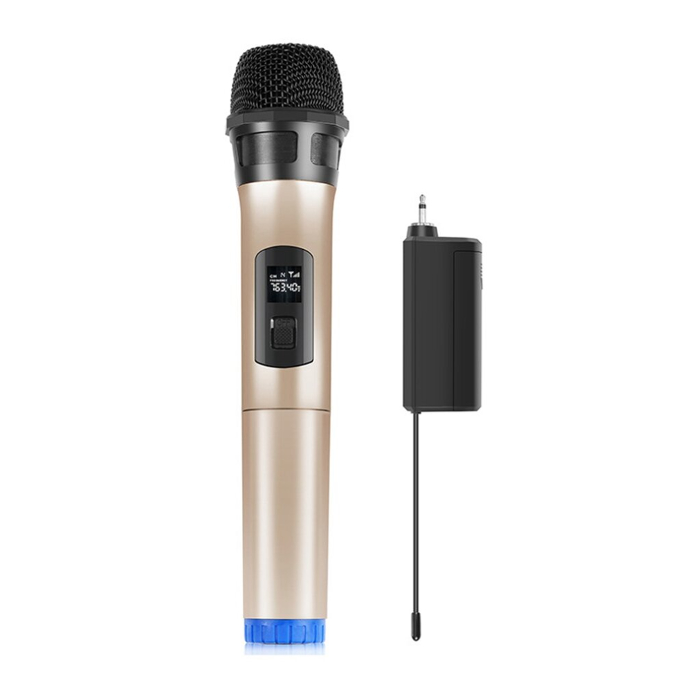 Wireless Microphone with LED Display for Conference Karaoke-Golden