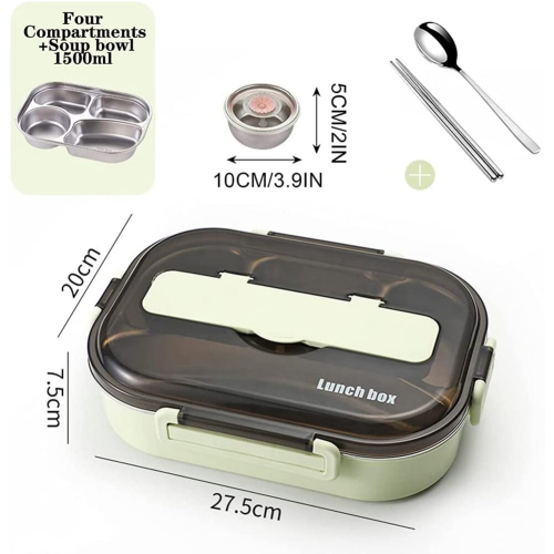 1.5L Bento Boxes for Student,Lunch Containers for Kids Lunch Box,3 2