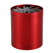Double Turbo Charger Air Intake Gas Fuel Saver Fan for Car (red)
