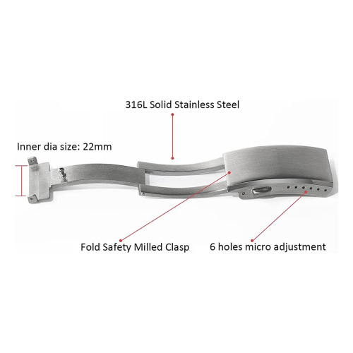 Watch Buckle Fold Safety Milled Clasp, 18Mm 2
