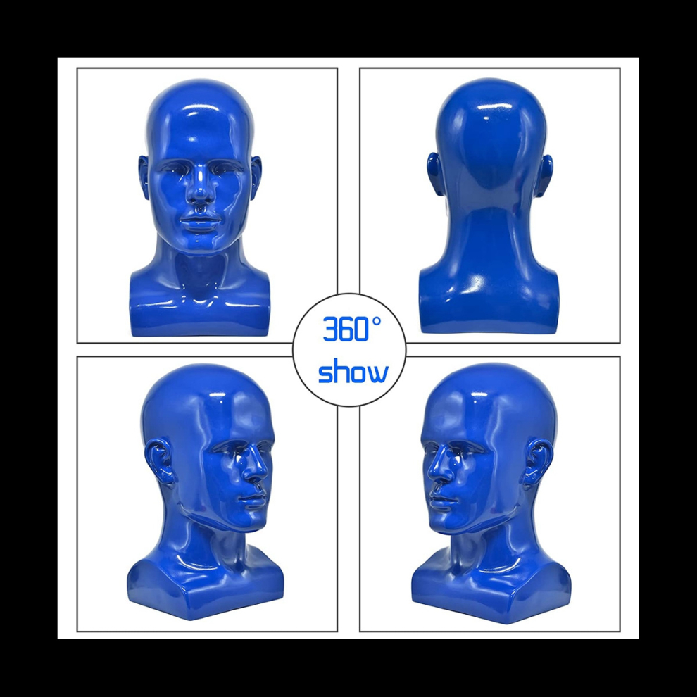 Veneka Male Mannequin Head Professional Manikin Head (Blue) Blue