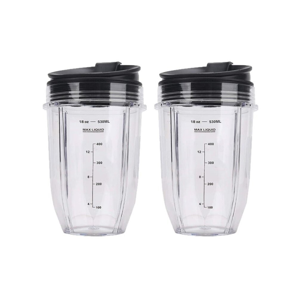 2 Pcs 18Oz Blender Cups with Lid for Ninja Auto IQ BL480 BL642 BL450