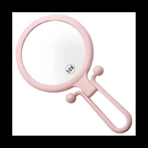 10x Handheld Magnifier, Double Sided Folding Makeup Mirror, Portable