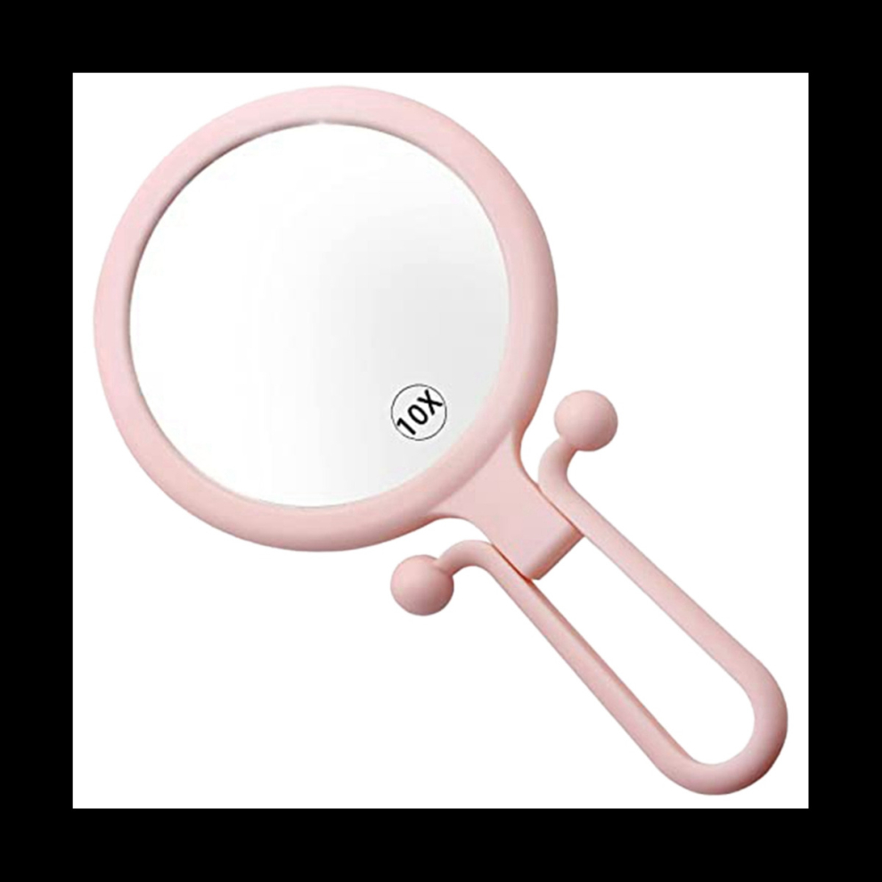 10x Handheld Magnifier, Double Sided Folding Makeup Mirror, Portable