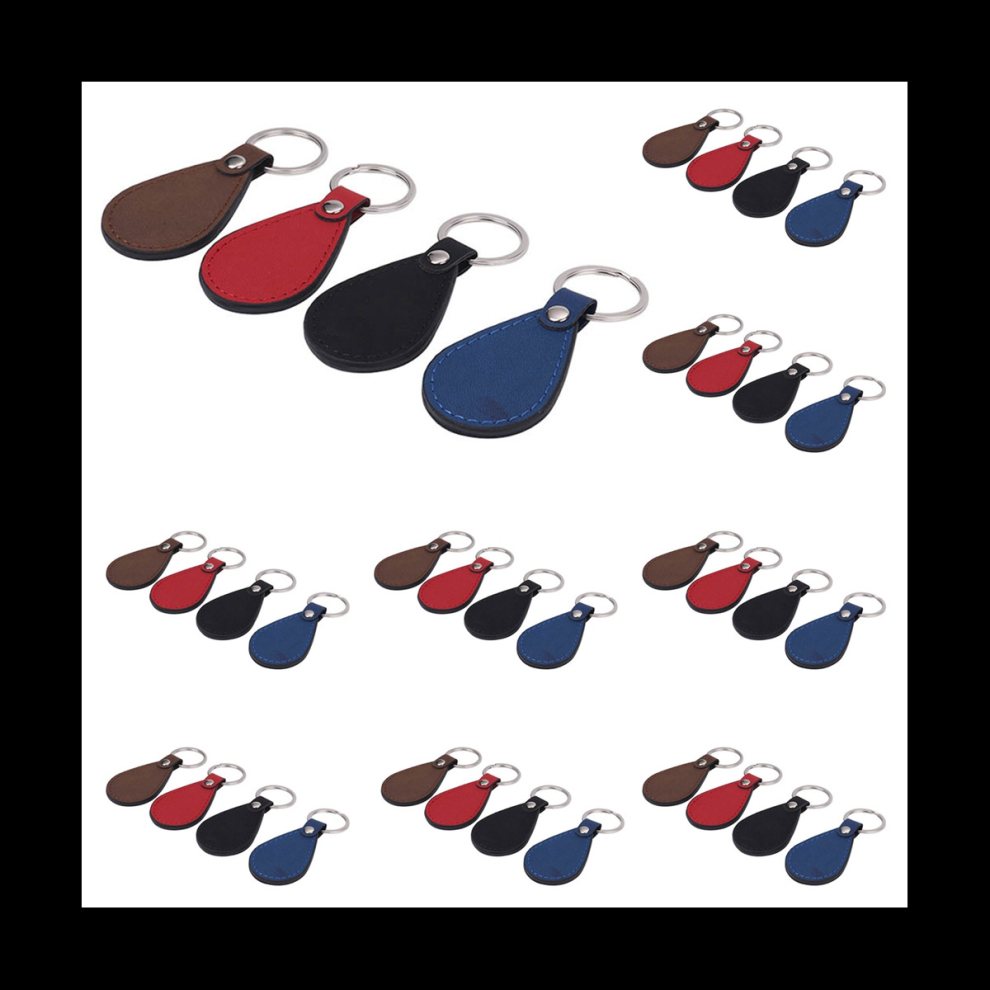 Key Fob Kit Leather Key Fobs Blanks With Rings for DIY Gifts 4 Colors