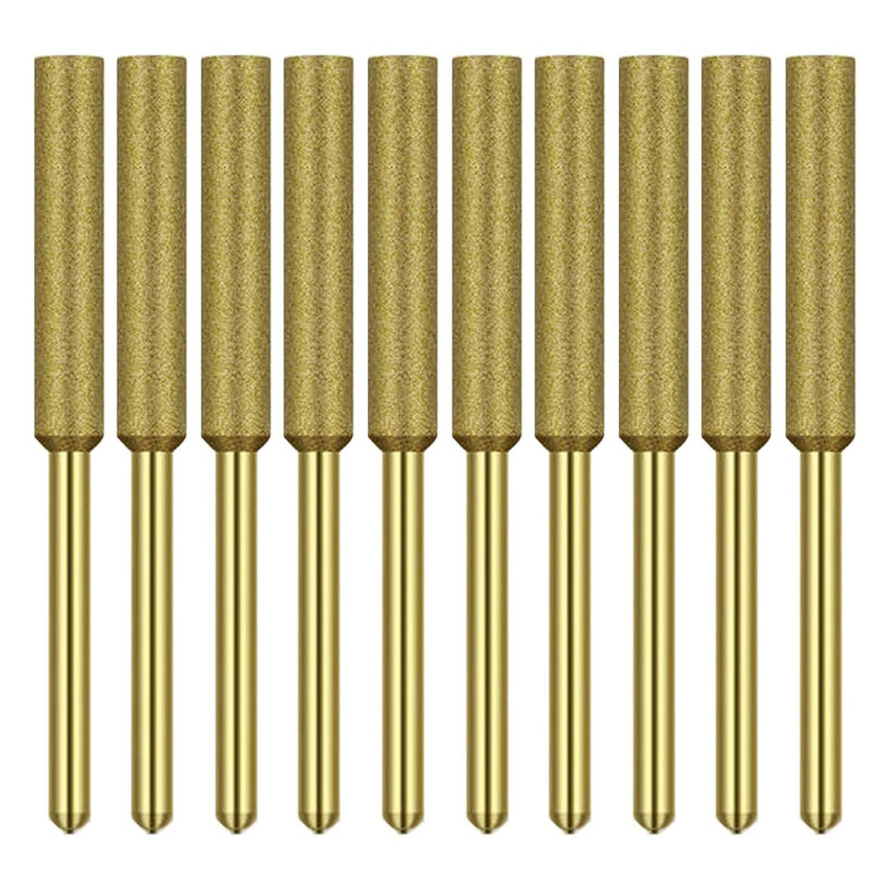 10 Pcs Electric Chainsaw Sharpener Burr Grinding Stone File (4.0Mm) 4852751097992