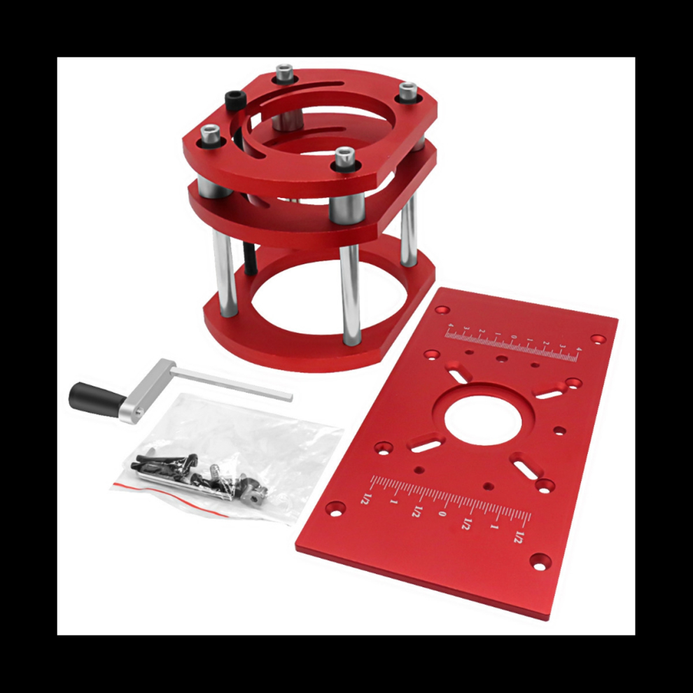 Router Lift With Base-Router Insert Plate-For 65Mm Dia Router-Red 4852751036298