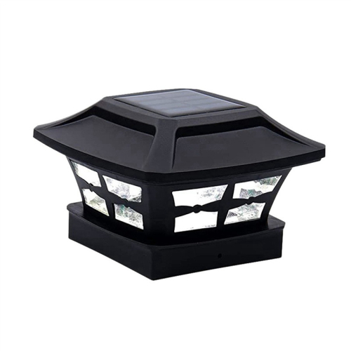 Solar Post Cap Lights for Wooden Posts Garden Decoration Black