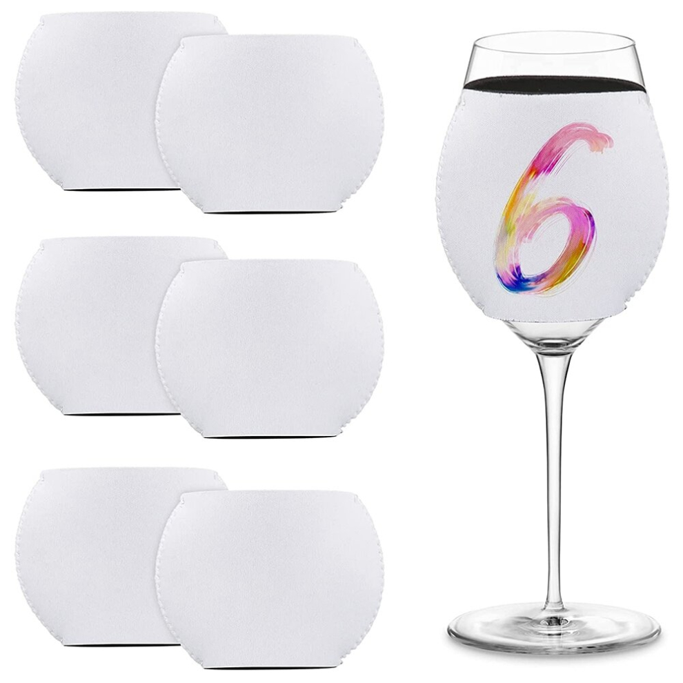 6 PCS Sublimation Blanks Wine Glass Sleeve Neoprene Wine Glass