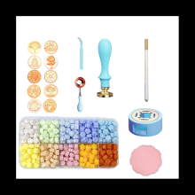 Wax Seal Stamp Kit 17Pcs, Deco for Wedding Invitations for Gift, Blue