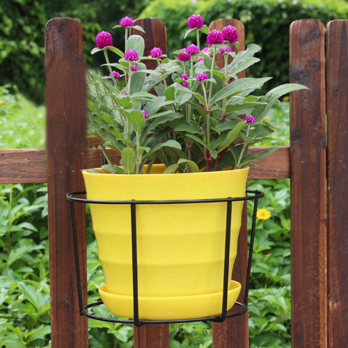 4Pcs Hanging Railing Planters Pot Holders Plant Iron Racks Small 2