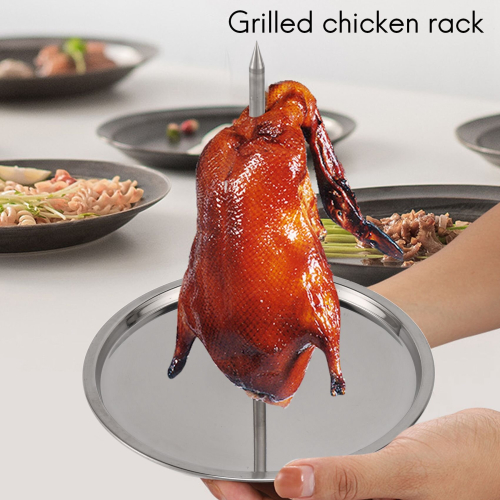 Chicken Rack Vertical Skewer Barbecue Grilling Rack Meat Spit 2