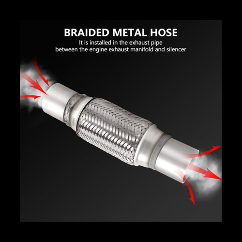2 Pcs Exhaust Flex Pipe Stainless Steel Double Braid 2 X 6 Inch