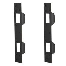 Door Strike Plate Double Holes, Latch Reinforcement Plate, Black