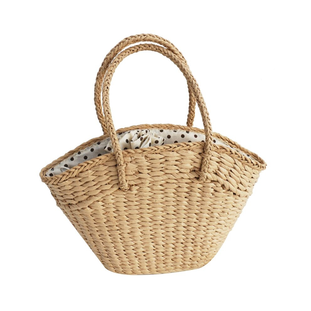 Veneka Women's Wicker Woven Shoulder Bag Straw -Capacity Portable Dot A