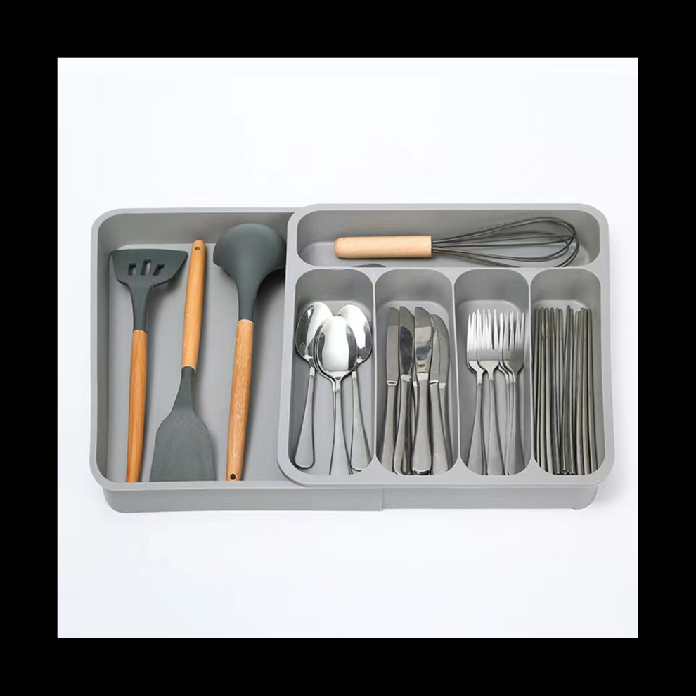 Expandable Cutlery Drawer, for Kitchen Drawers, Adjustable Silverware