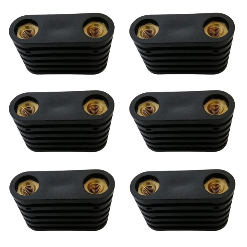6Pcs Windsurfing Black Plastic 2-Hole Footstrap Insert Windsurf Board