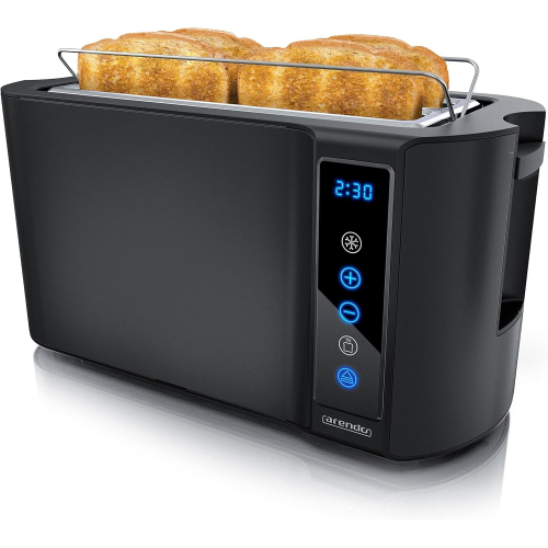 4 Slice Long Slot Toaster - Touch Panel - Remaining Time Display - Double Wall Housing – with Warming Rack – 7 Browning Settings 1