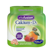 Vitafusion Calcum + Vitamin D3, Natural Fruit & Cream Flavors, 100 Gummies (2 Pack) - 200 Gummies Total