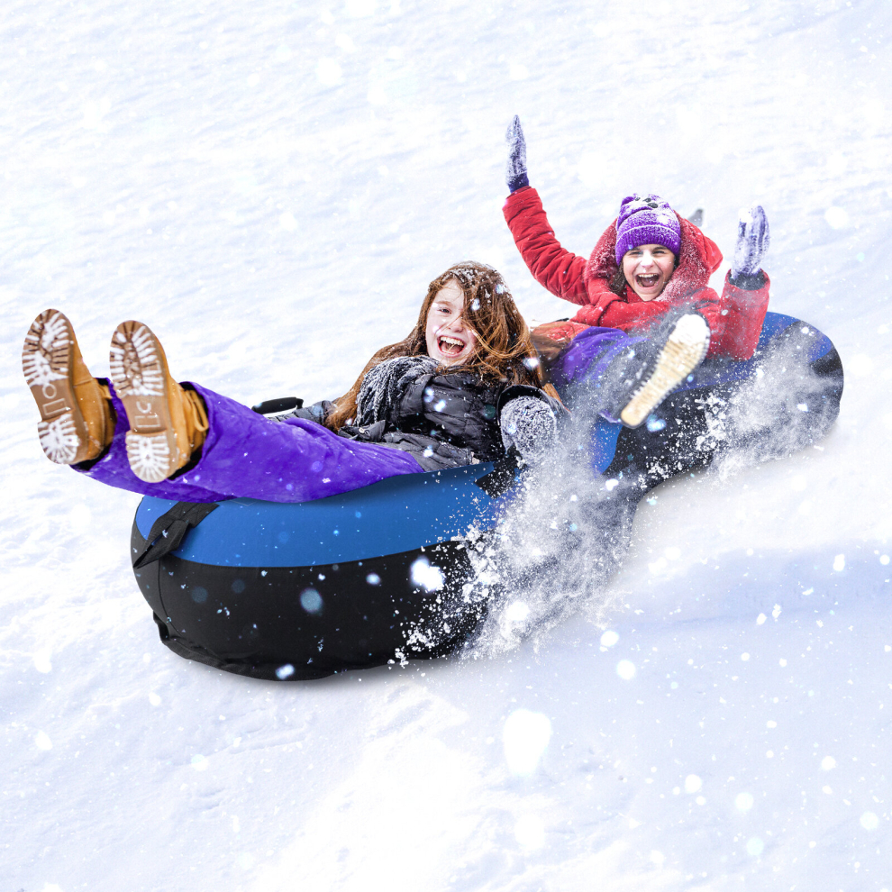 2-Person Inflatable Snow Sledding Toboggan Snow Tube Heavy-Duty