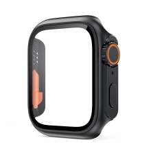 (Black, iWatch S8/S7 45mm) For Apple Watch Series 8 7 6 5 4 SE 45mm 44mm Change to Ultra Case iWatch Cover