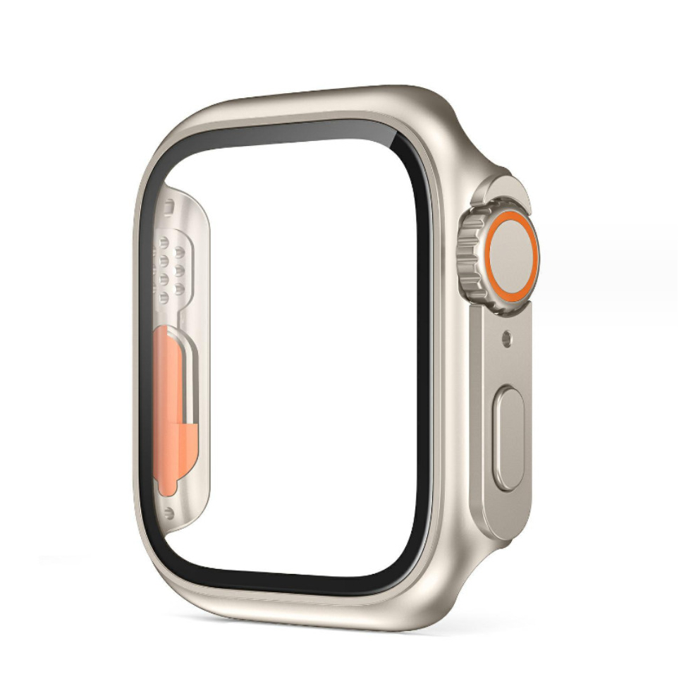 (Titanium Gold, iWatch S6/S5/S4/SE 40mm) For Apple Watch Series 8 7 6 5 4 SE 45mm 44mm Change to Ultra Case iWatch Cover