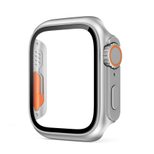 (Silver, iWatch S8/S7 45mm) For Apple Watch Series 8 7 6 5 4 SE 45mm 44mm Change to Ultra Case iWatch Cover