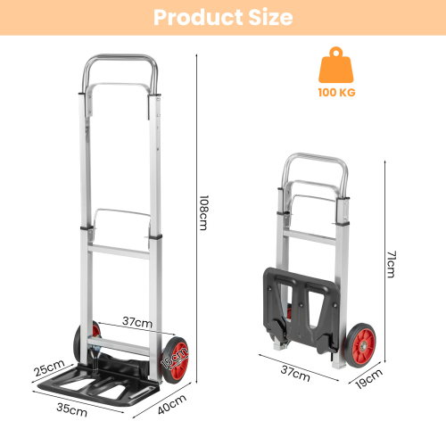 Costway Folding Sack Platform Truck W/Telescopic Push Handle & Wheels Heavy Duty 1