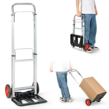 Folding Sack Platform Truck W/Telescopic Push Handle & Wheels Heavy Duty
