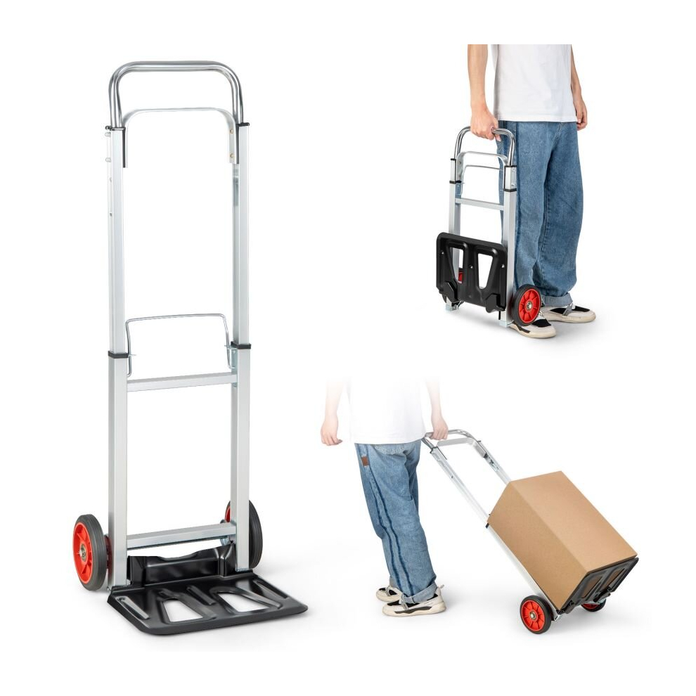 Folding Sack Platform Truck W/Telescopic Push Handle & Wheels Heavy Duty