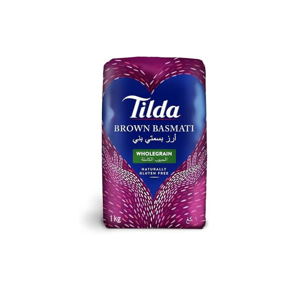 (Pack of 1, Tilda Brown Basmati Rice (1Kg)) Tilda Basmati Rice - Ideal for Biryani & Pulao