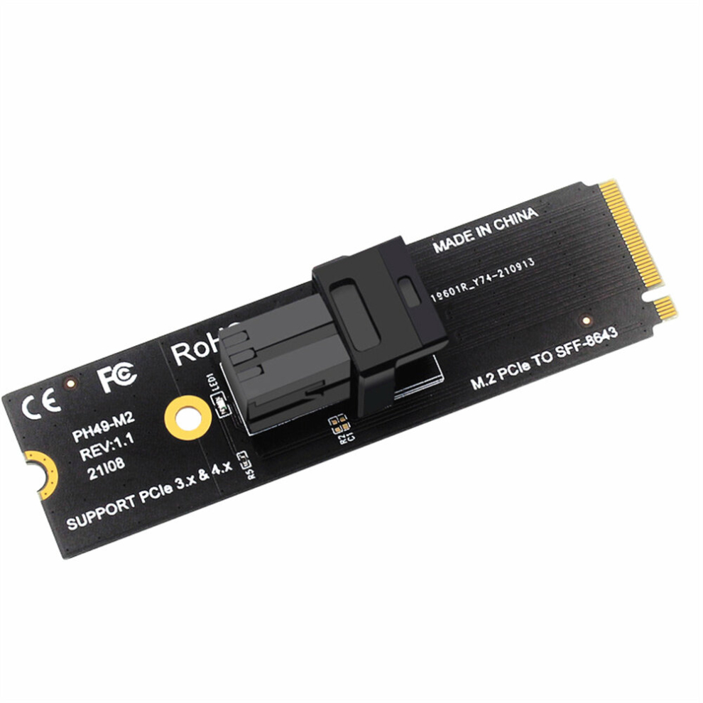 M.2 NVME NGFF M-key Pcie 4.0 To SFF8643 U.2 Transfer SSD Adapter Card