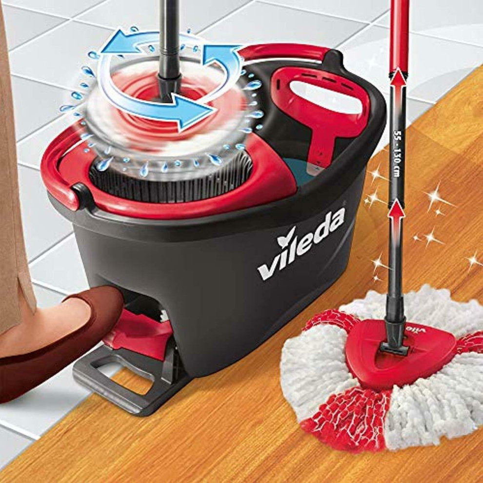 Vileda Turbo 2 in 1 Smart Spin Microfibre Mop & Bucket With Pedal Set