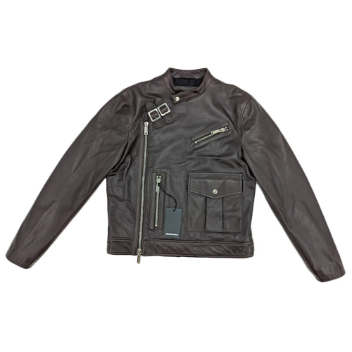 Dsquared2 (Dark Brown, EU 48) DSQUARED2 S71AN0198 Mens Biker Jacket