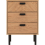 Seconique Leon 3 Drawer Bedside Medium Oak Effect Metal Legs 10