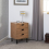 Seconique Leon 3 Drawer Bedside Medium Oak Effect Metal Legs 8
