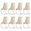 (Beige, 8) Soft Velvet With Silver Chrome Frame Dining Chairs 2