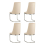 (Beige, 4) Soft Velvet With Silver Chrome Frame Dining Chairs 2