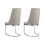 (Grey, 2) Soft Velvet With Silver Chrome Frame Dining Chairs 3