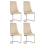 (Beige, 4) Soft Velvet With Silver Chrome Frame Dining Chairs 1