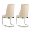 (Beige, 2) Soft Velvet With Silver Chrome Frame Dining Chairs 2