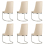 (Beige, 6) Soft Velvet With Silver Chrome Frame Dining Chairs 1