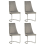 (Grey, 4) Soft Velvet With Silver Chrome Frame Dining Chairs 1