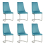 (Teal, 6) Soft Velvet With Silver Chrome Frame Dining Chairs 1