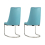 (Teal, 2) Soft Velvet With Silver Chrome Frame Dining Chairs 1