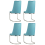 (Teal, 4) Soft Velvet With Silver Chrome Frame Dining Chairs 1
