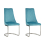 (Teal, 2) Soft Velvet With Silver Chrome Frame Dining Chairs 3