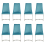 (Teal, 8) Soft Velvet With Silver Chrome Frame Dining Chairs 2