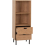 Seconique Leon 2 Drawer 2 Shelf Cabinet Medium Oak Effect Metal Legs 2