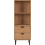 Seconique Leon 2 Drawer 2 Shelf Cabinet Medium Oak Effect Metal Legs 10